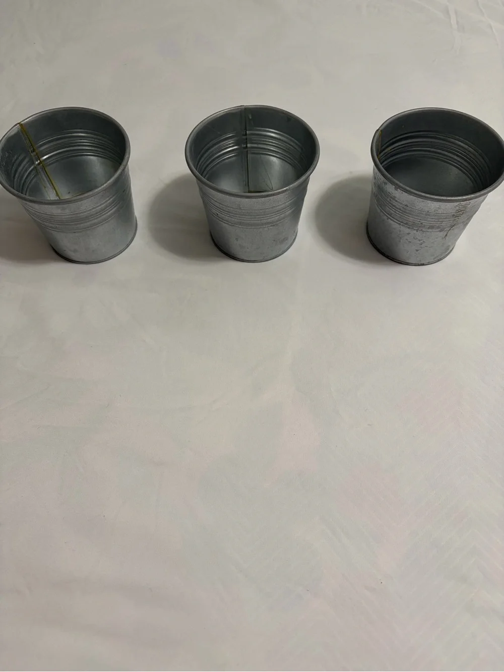 Metal Galvanized Planter Pot - Silver